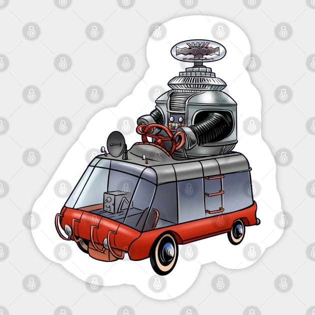 Lost In Space Pedal Car Sticker by ChetArt